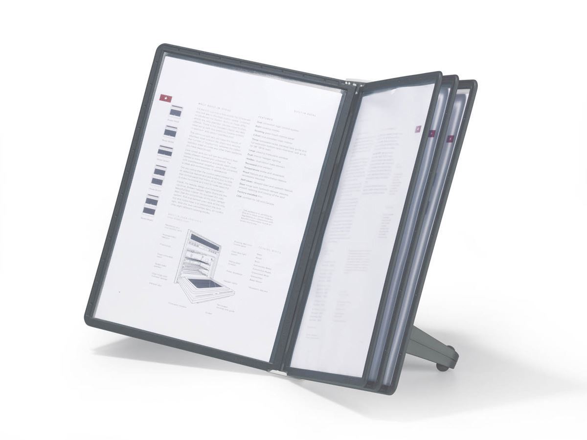 Durable SHERPA SOHO TABLE 5 Desk Display Panel Stand | 5 Panels | A4 Black