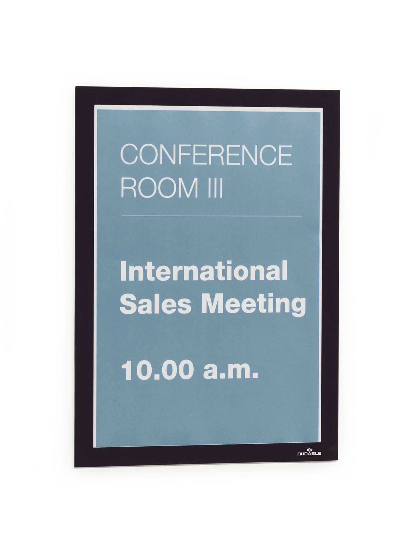 Durable DURAFRAME Self Adhesive Magnetic Signage Frame | 2 Pack | A4 Black