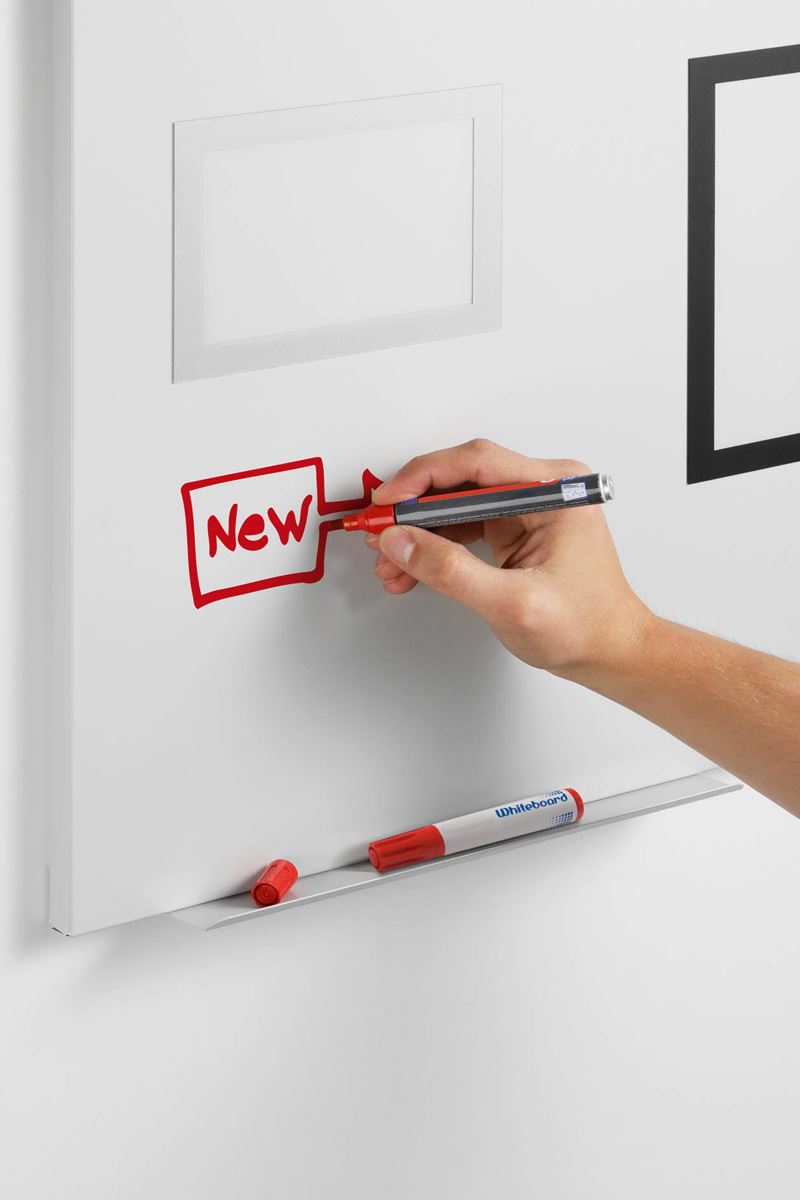Durable DURAFRAME Magnetic White Board with 3 Frames and 6 Magnets | 45x60 cm