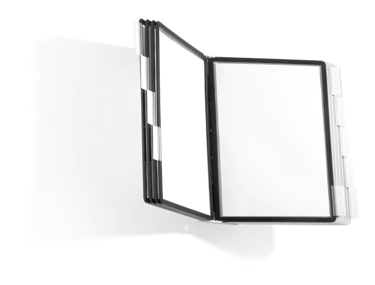 Durable SHERPA WALL 10 Display Panel Document Split Flap Index | A4 Black & Grey