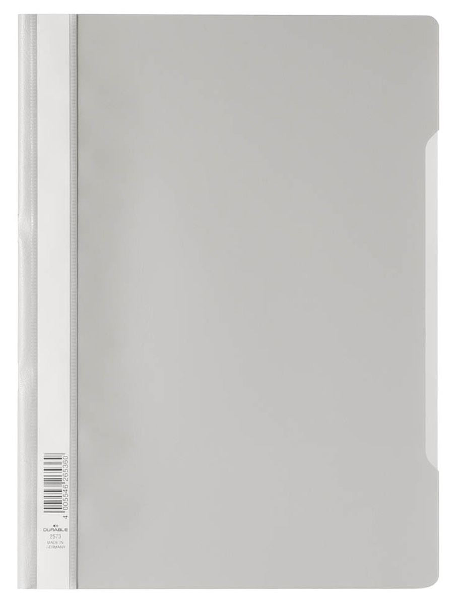 Durable Clear View Project Folder Document Report File | 50 Pack | A4 Grey