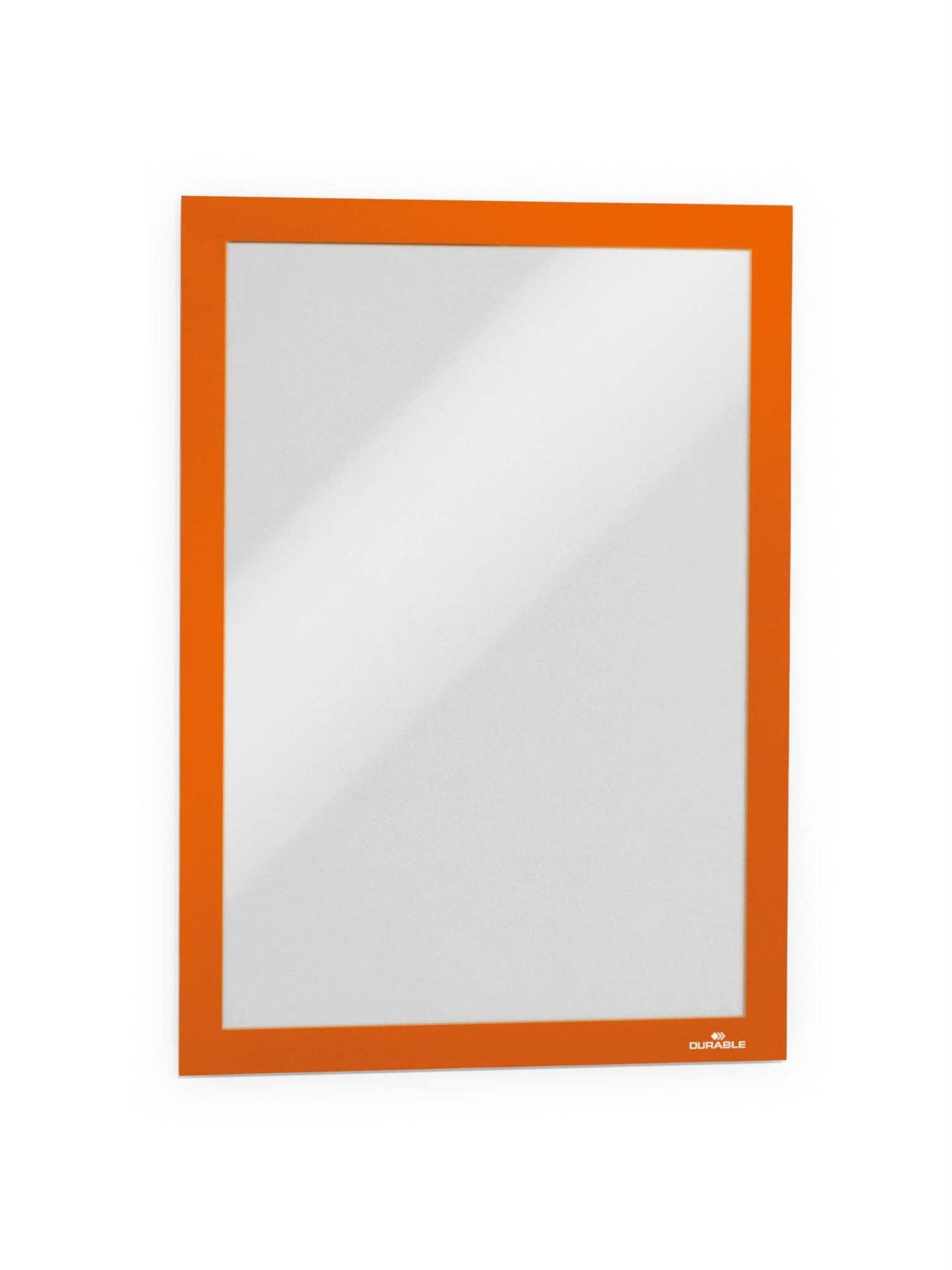 Durable DURAFRAME Self Adhesive Magnetic Signage Frame | 2 Pack | A4 Orange