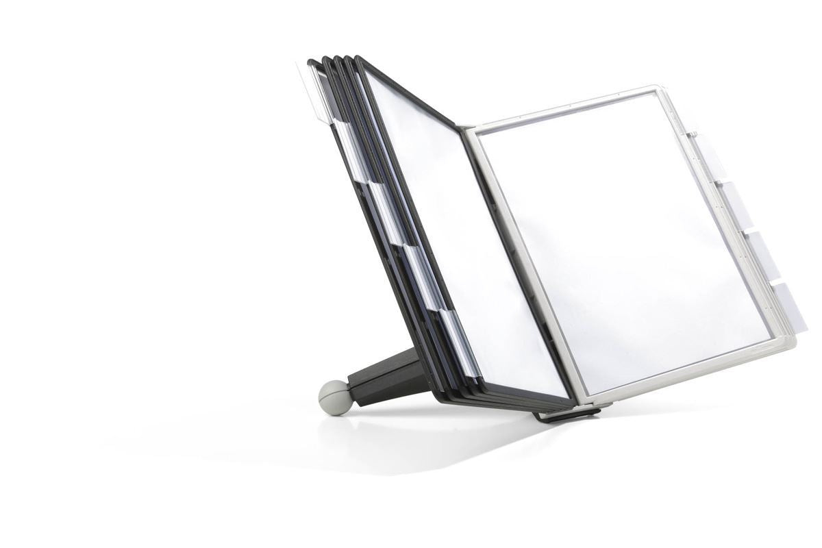 Durable SHERPA WALL 10 Display Panel Document Split Flap Index | A4 Black & Grey