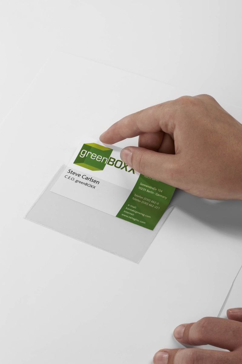 Durable POCKETFIX Self-Adhesive Clear Label Sleeve Pockets | 10 Pack | 90 x 57mm