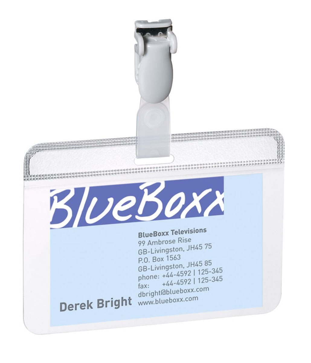 Durable Self-Laminating Clip Name Badge ID Card Holders | 25 Pack | 60 x 90mm