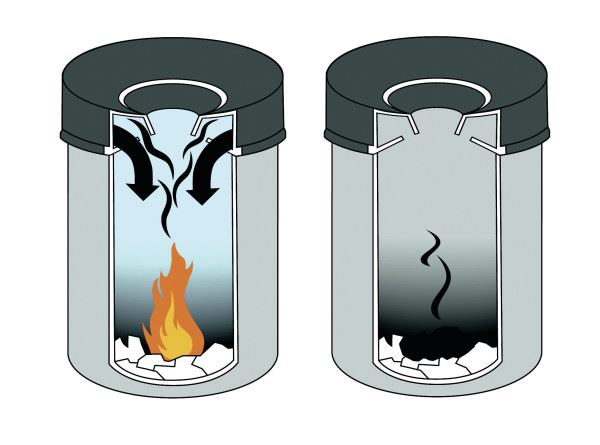 Durable Fire Extinguishing Metal Waste Bin | TUV Certified | 60L | Black