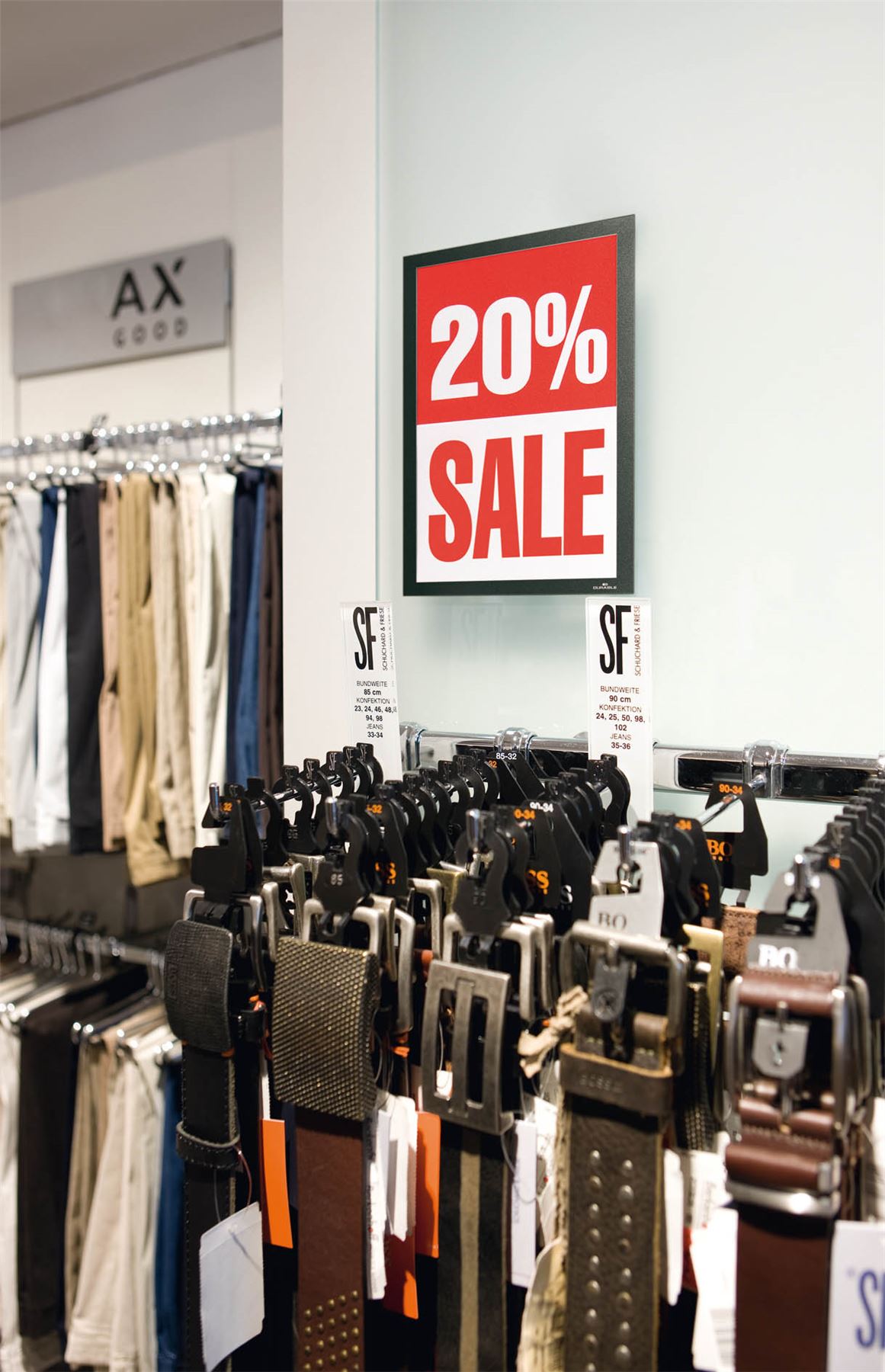 Durable DURAFRAME Self Adhesive Magnetic Signage Frame | 2 Pack | A4 Black