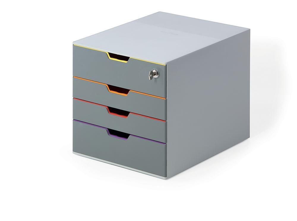 Durable VARICOLOR SAFE 4 Drawer Lockable GDPR Colour Coded Desktop Storage | A4+