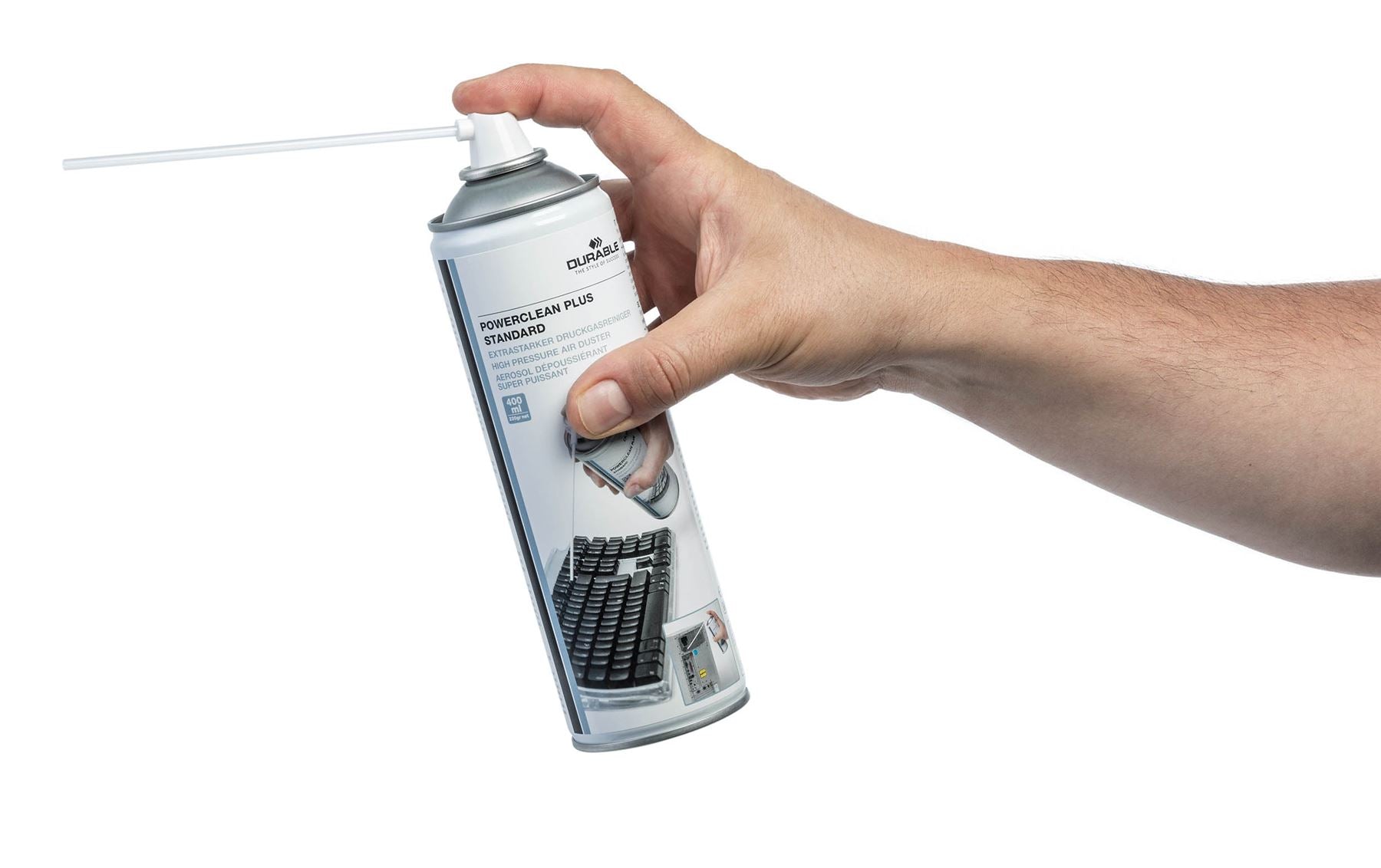 Durable POWERCLEAN PLUS Compressed Air Duster Keyboard PC Cleaner Can | 400ml