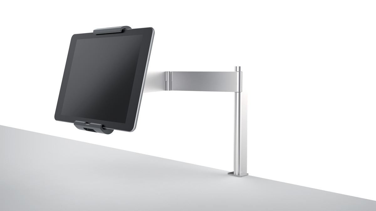 Durable Aluminium Tablet Holder iPad Bed Table Clamp | Lockable & Rotatable
