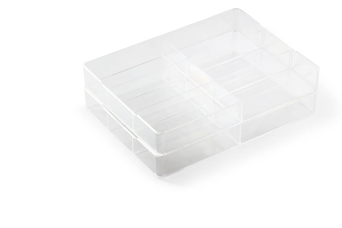 Durable Acrylic Food-Safe Plastic Draw Organiser Storage Divider | Crystal Clear