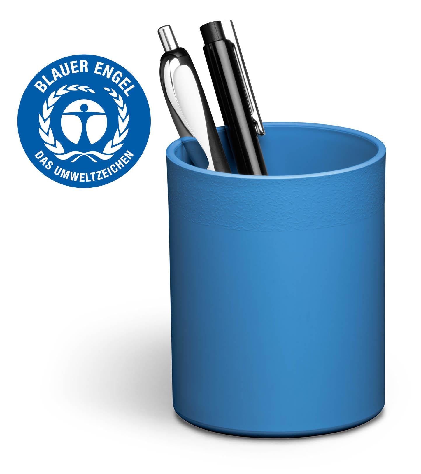 Durable ECO Recycled Plastic Pen Pot Pencil Holder Desk Tidy Organizer | Blue