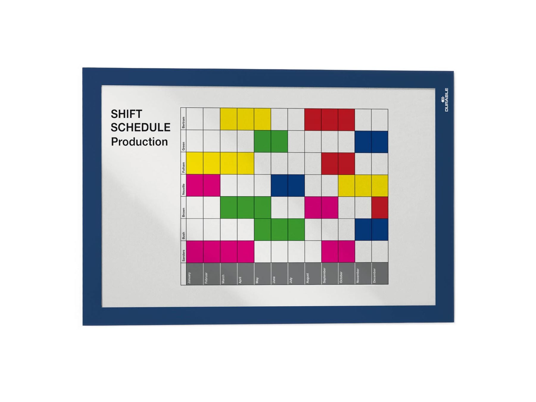 Durable DURAFRAME Self Adhesive Magnetic Signage Frame | 2 Pack | A4 Blue