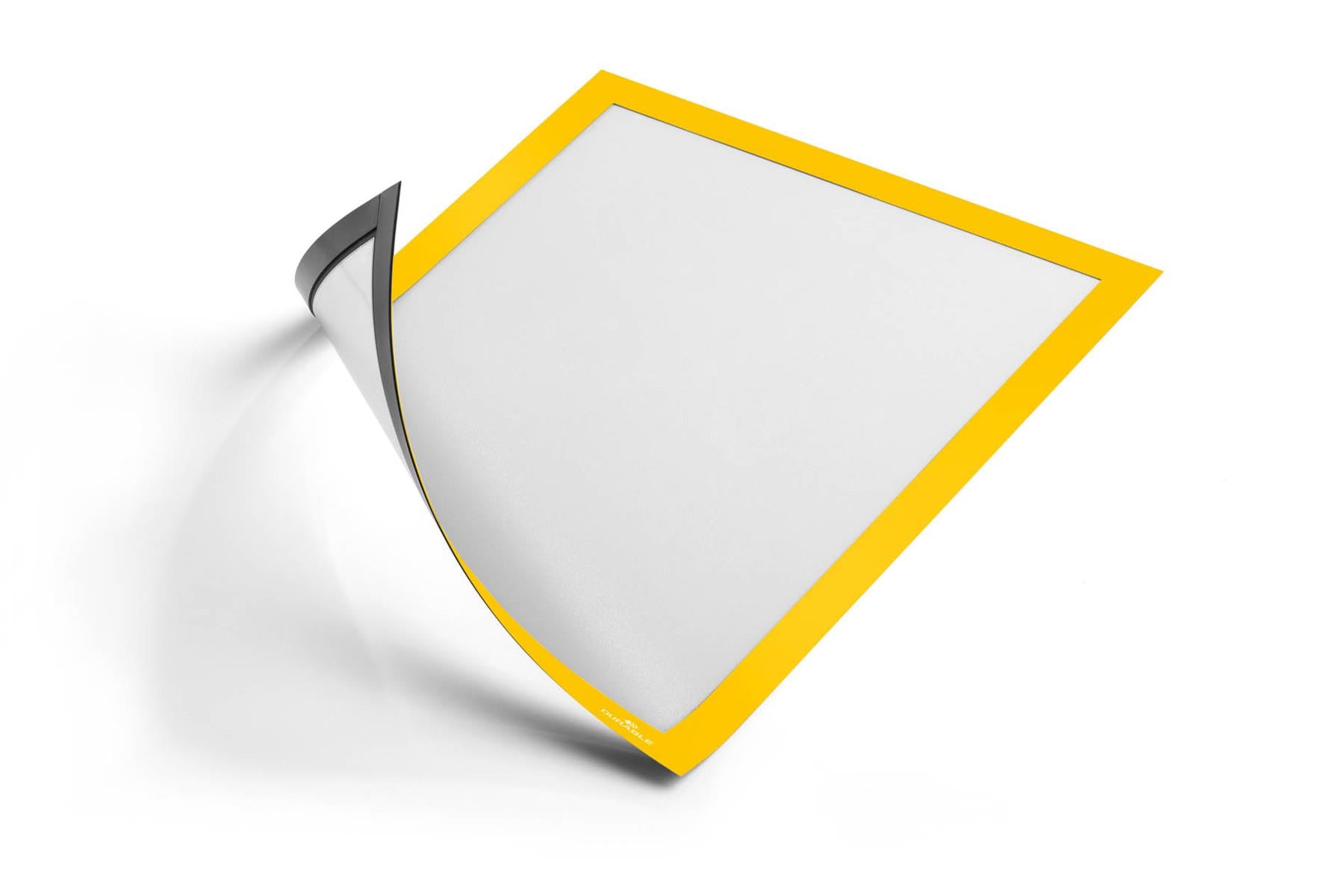 Durable DURAFRAME Magnetic Document Signage Frame for Metal | 5 Pack | A4 Yellow