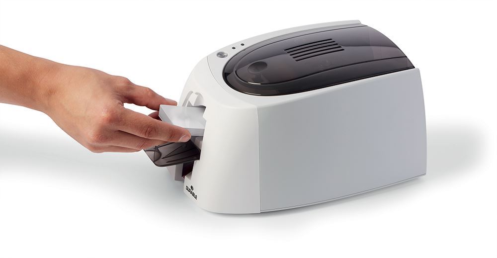 Durable DURACARD ID 300 ID Name Badge Card Printer | with Ribbon and 100 Cards