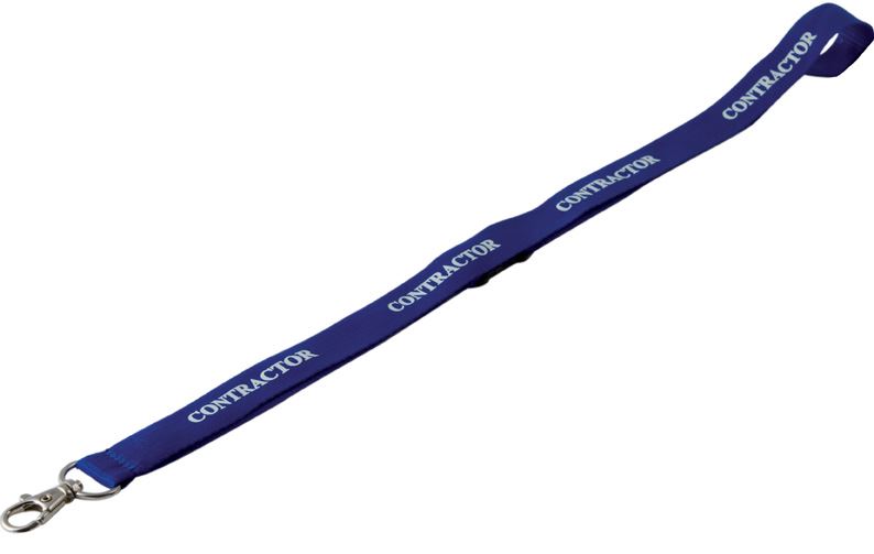 Durable Soft CONTRACTOR Neck Lanyards with Clip & Breakaway | 10 Pack | Blue