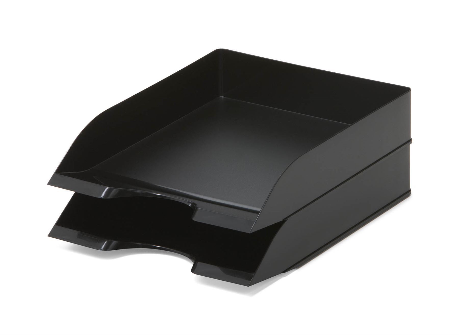 Durable Stackable Letter Tray Document Organiser Paper File | A4+ Black