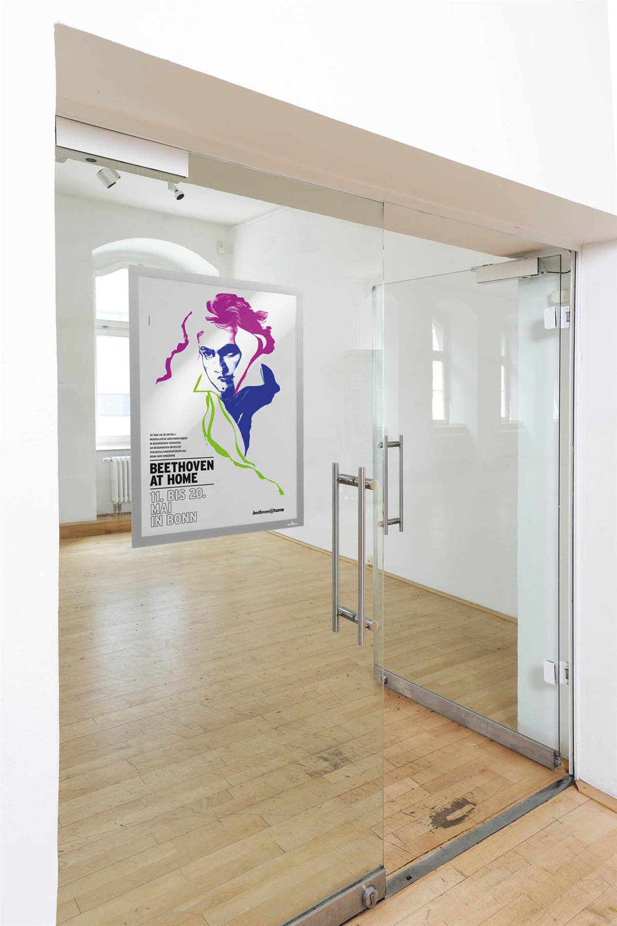 Durable DURAFRAME UV Poster Adhesive Magnetic Signage Frame | A2 Silver