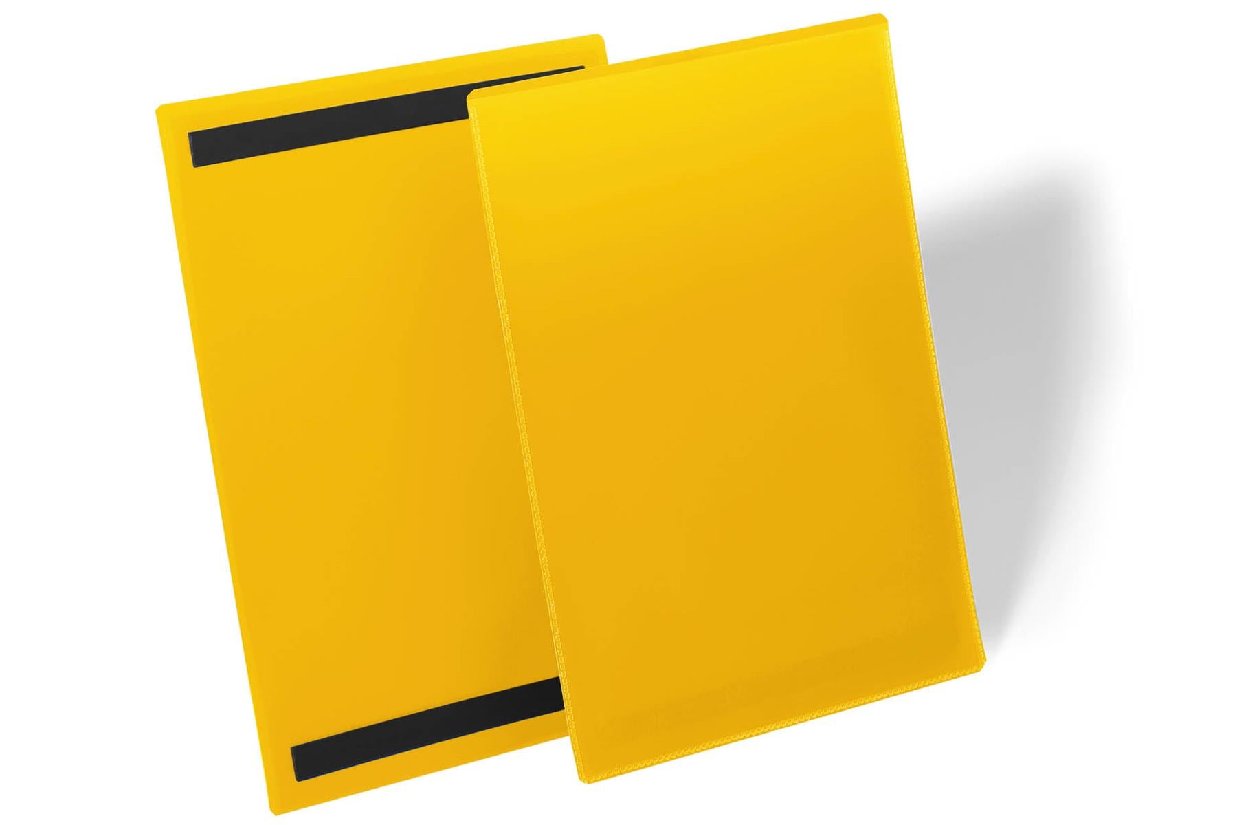 Durable Magnetic Ticket Label Holder Document Pockets | 50 Pack | A4 Yellow