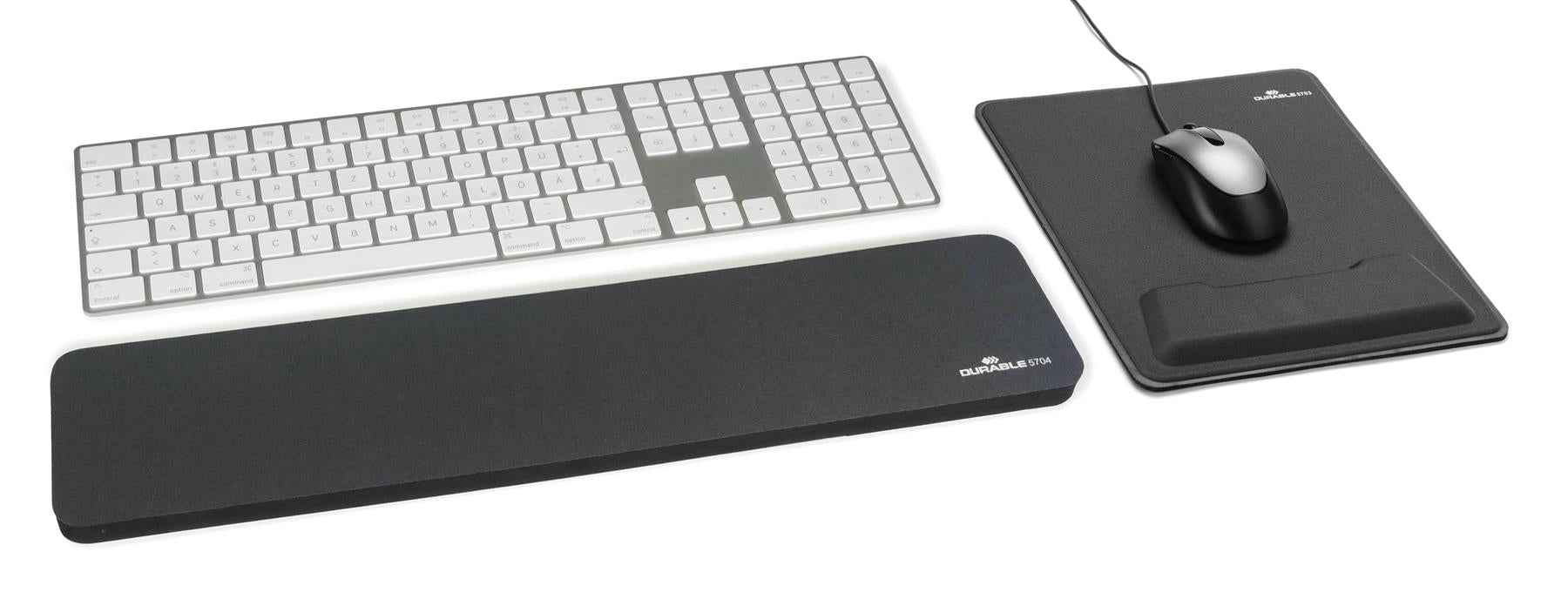 Durable ERGOTOP Soft Touch Mouse Mat with Foam Support Wrist Rest Pad | Grey