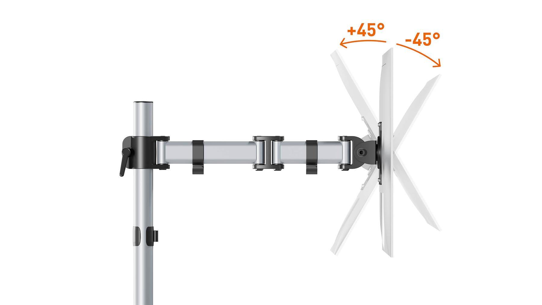 Durable SELECT Monitor Mount Desk Clamp for 1 Screen | 13 - 27" | Gloss Silver