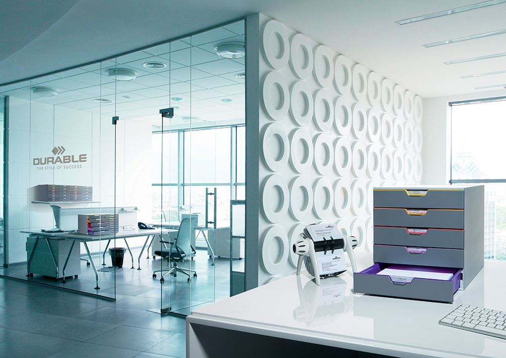 Durable VARICOLOR Desktop Organiser 5 Drawer Colour Coded Modular Storage | A4+