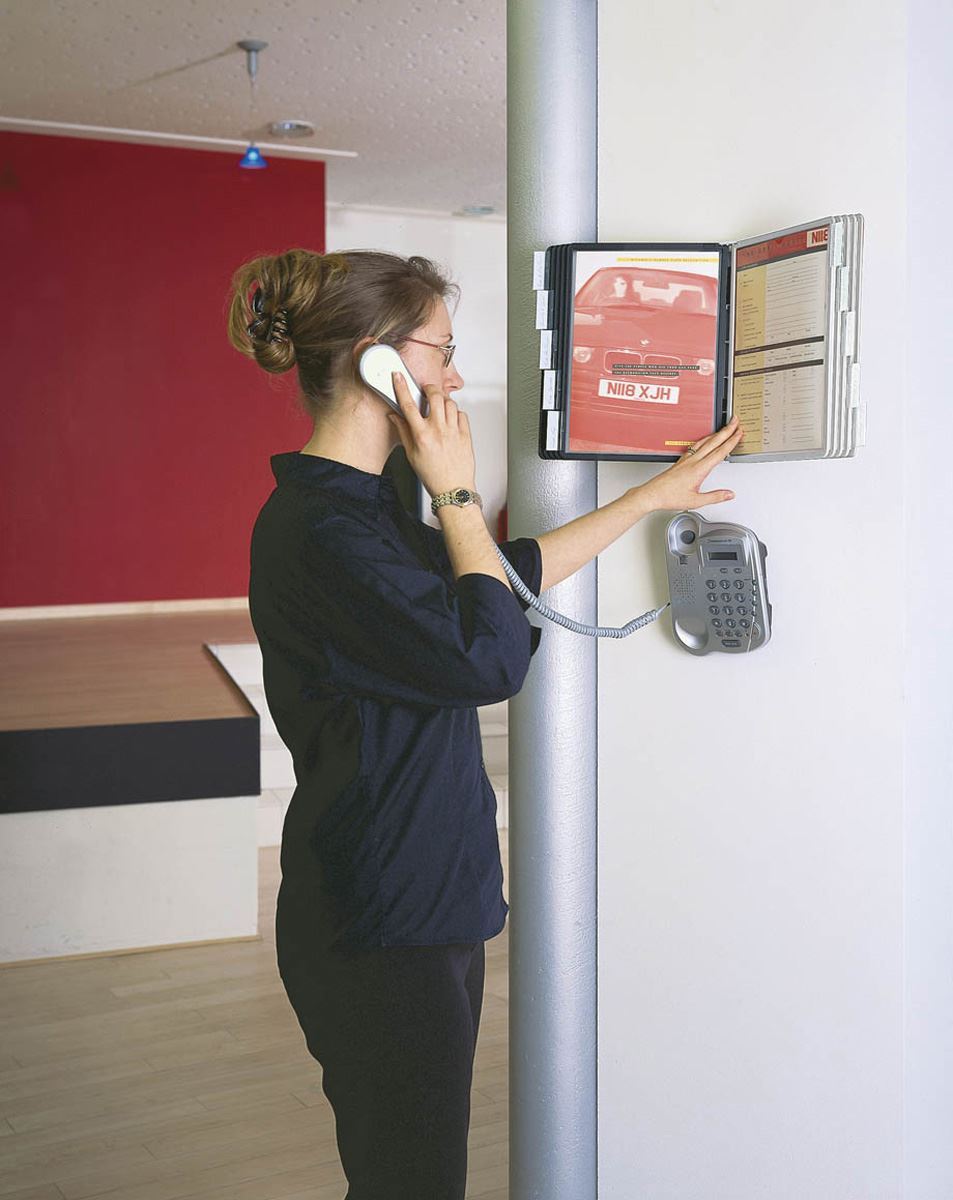 Durable SHERPA WALL 10 Display Panel Document Split Flap Index | A4 Black & Grey