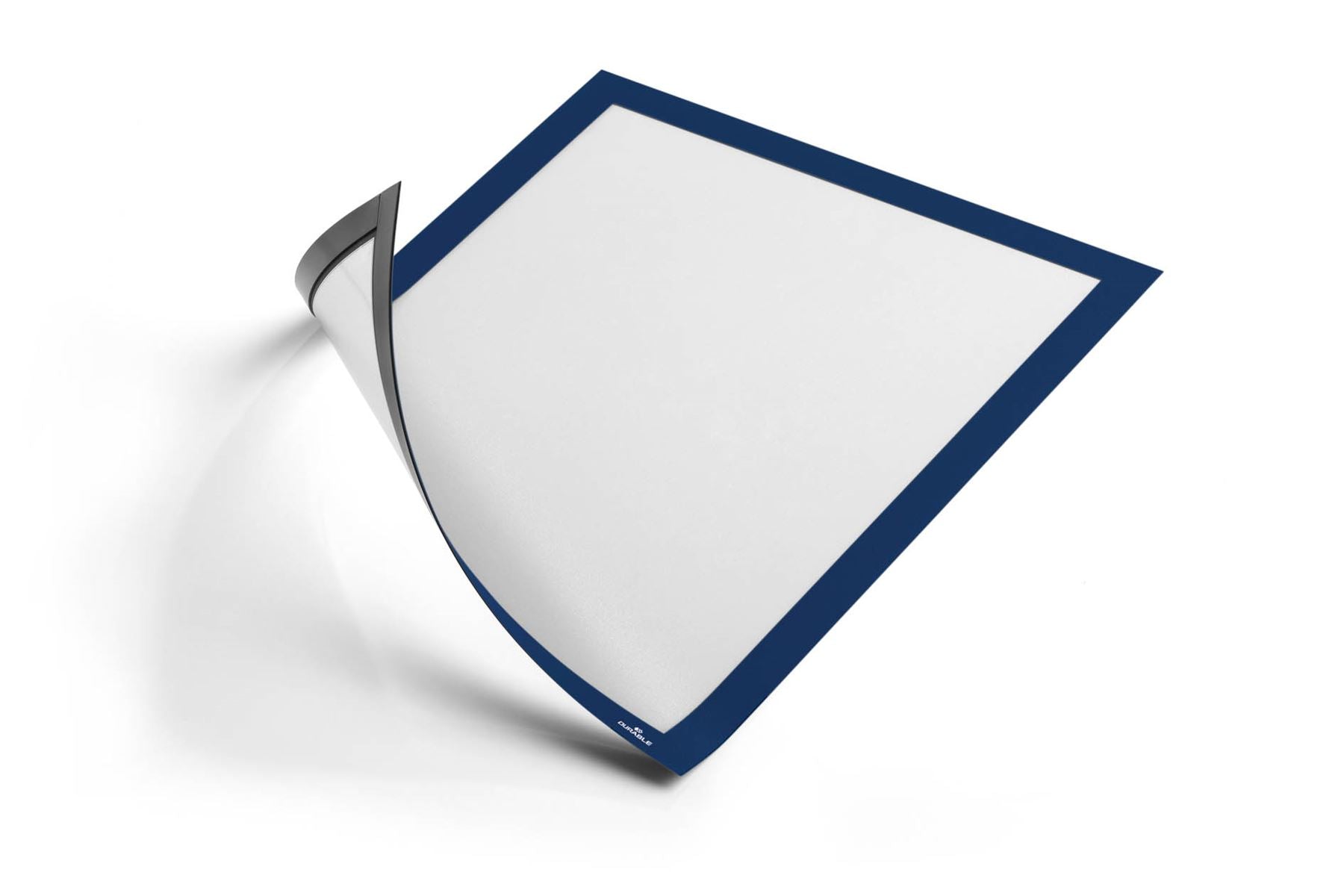 Durable DURAFRAME Magnetic Document Signage Frame for Metal | 5 Pack | A4 Blue