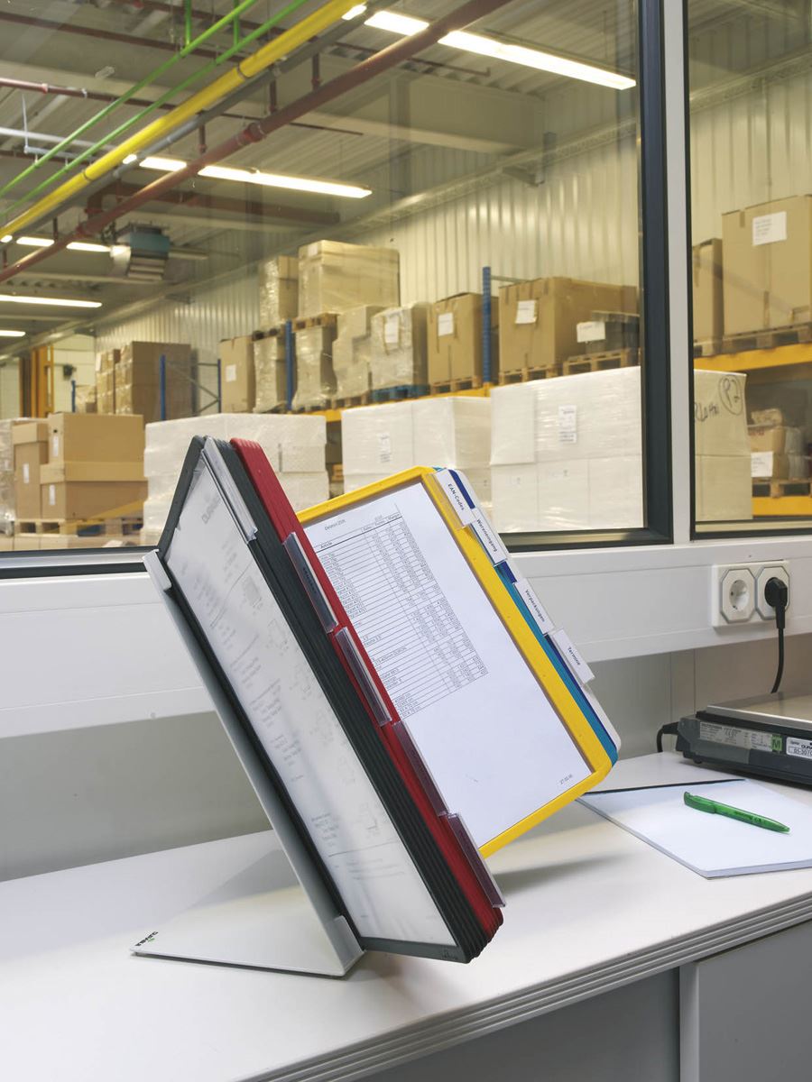 Durable VARIO TABLE 30 Display Panel Desk Stand | 30 Panels | A4 Colour Coded