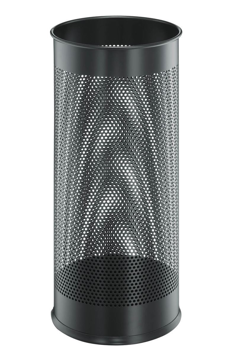 Durable Modern Perforated Steel Umbrella Stand | 29 Litre Black