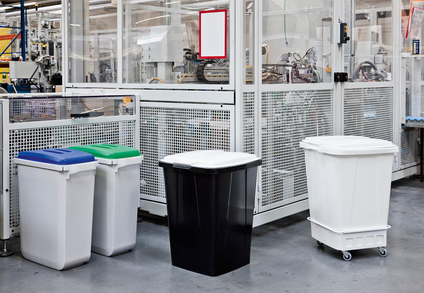 Durable ECO 90L Waste Bin Black | Strong Square Recycling Bin | DURABIN