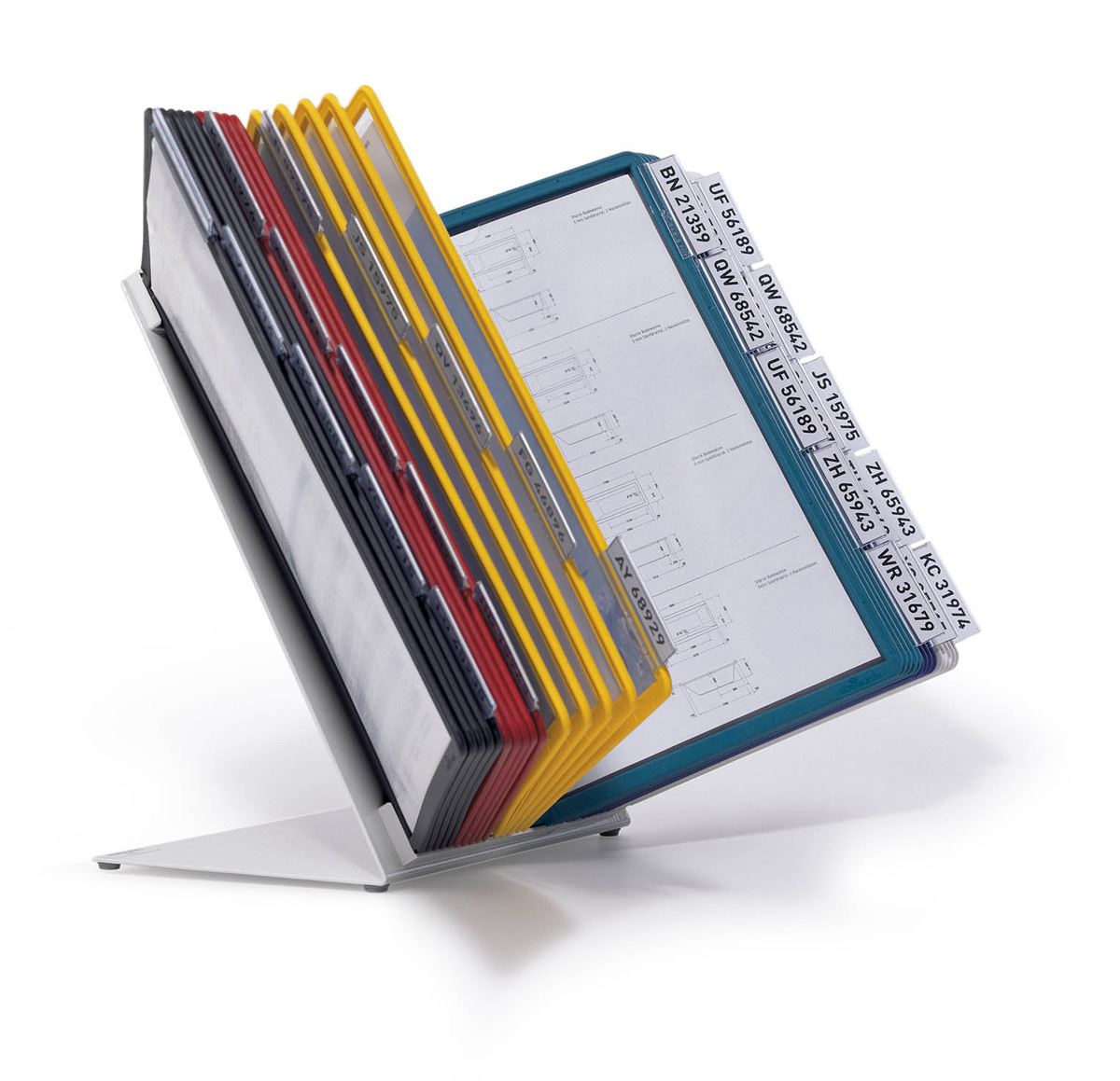 Durable VARIO TABLE 30 Display Panel Desk Stand | 30 Panels | A4 Colour Coded
