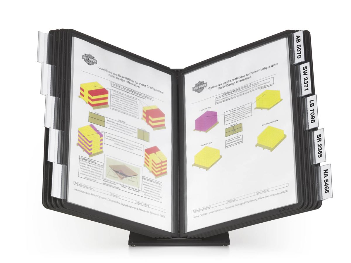 Durable VARIO TABLE 10 Display Panel Desk Stand | 10 Panels | A4 Black