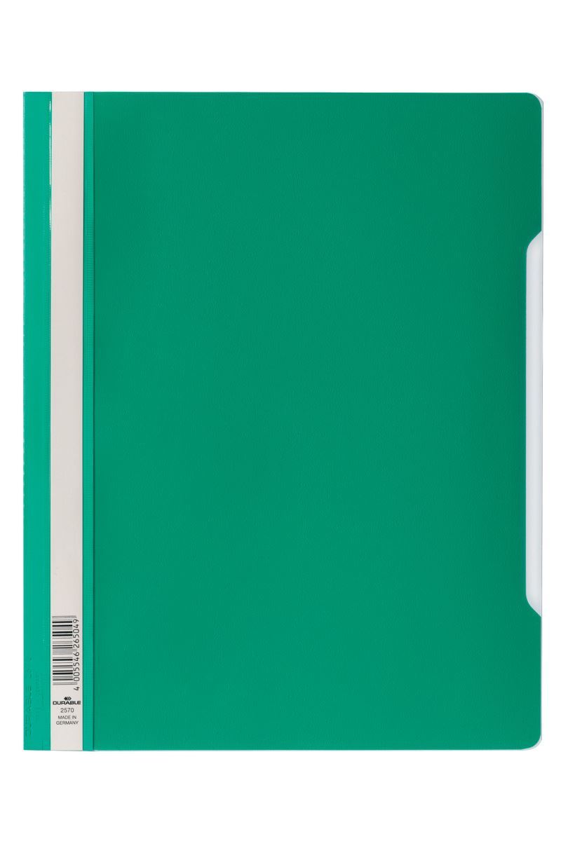 Durable Clear View Project Folder Document Report File | 50 Pack | A4 Green