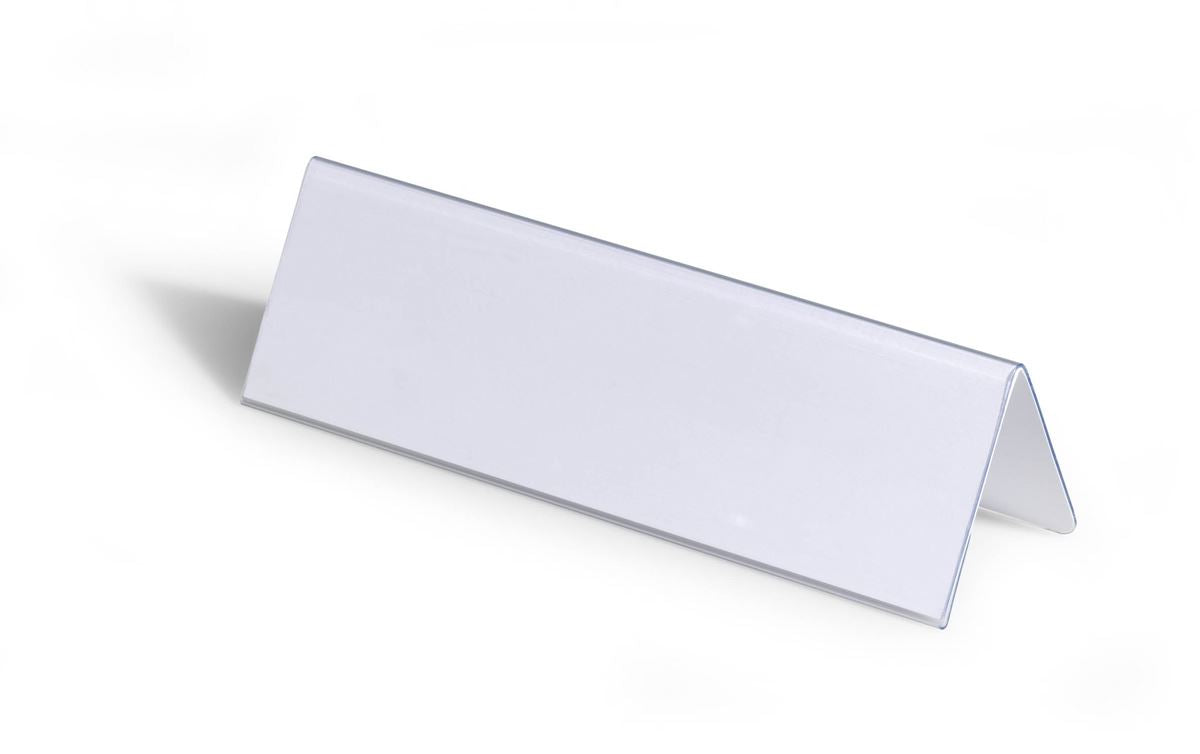 Durable Clear Plastic Table Place Name Holders and Inserts | 25 Pack | 61x210mm