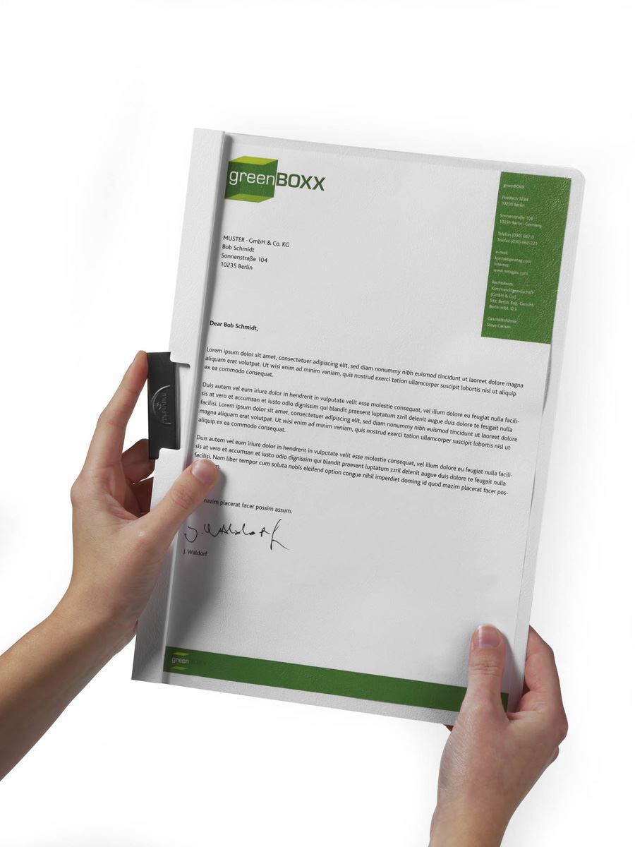 Durable DURACLIP 30 Sheet Document Metal Clip File Folder | 25 Pack | A4 Grey