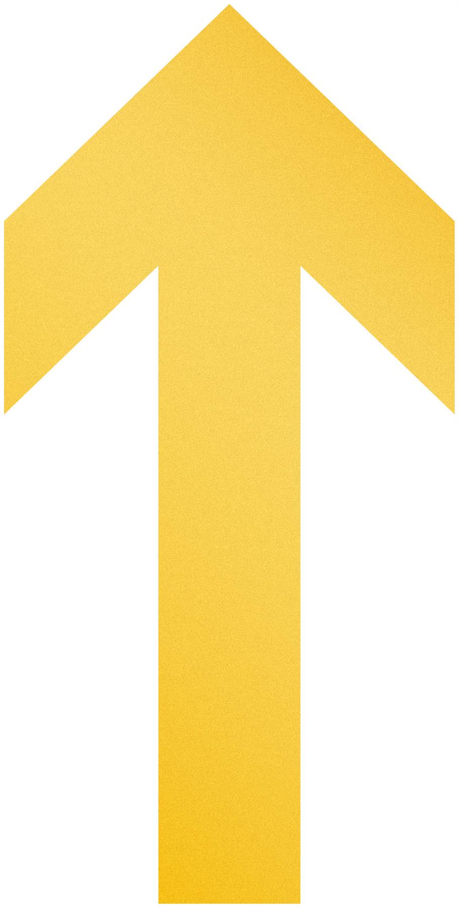 Durable Adhesive Safety Arrow Sign Removable Floor Stickers | 10 Pack | Yellow