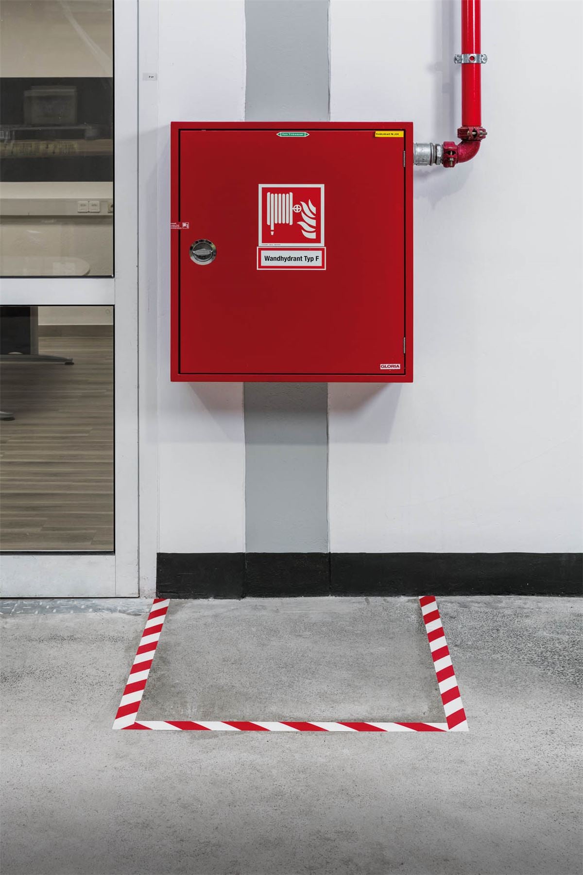Durable DURALINE Safety Non-Slip Hazard Warning Tape | 50mm x 30m | Red/White