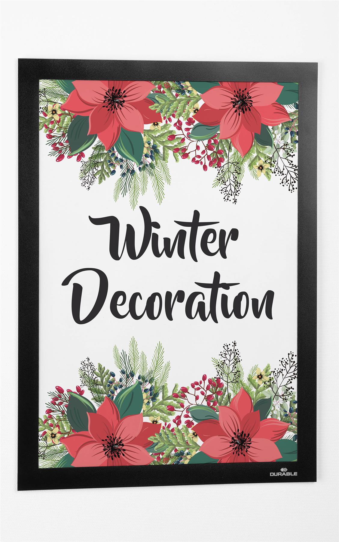 Durable DURAFRAME Wallpaper Self Adhesive Magnetic Signage Frame | A4 Black