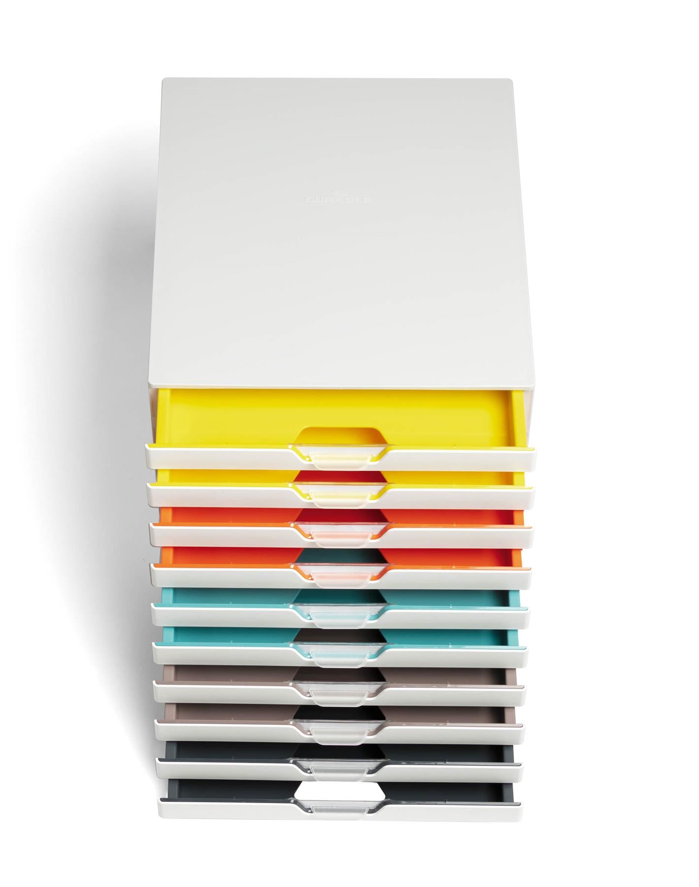 Durable VARICOLOR MIX Desktop Organiser 10 Drawer Colour Coded Storage | A4+