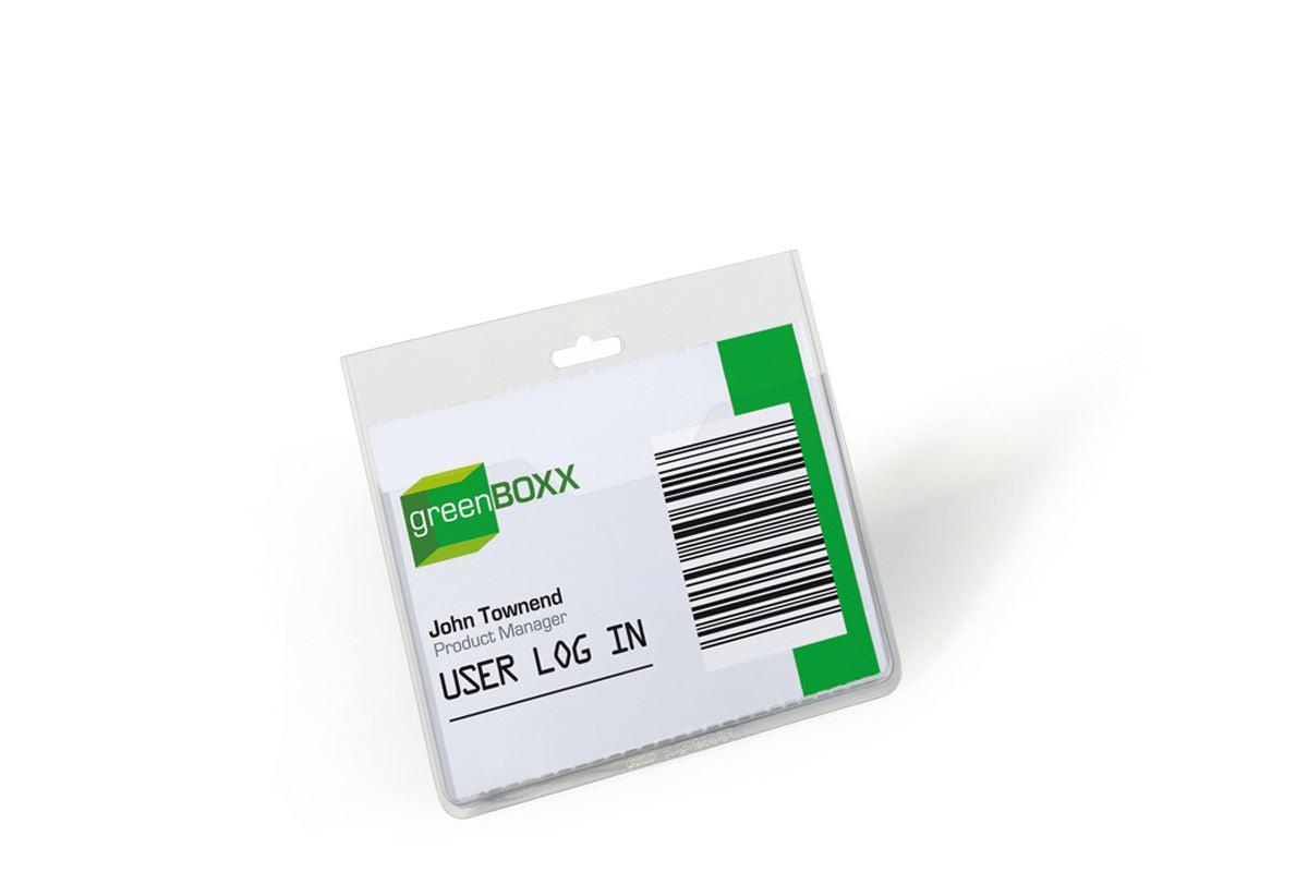 Durable Name Badge ID Card Holders with Insert Cards | 20 Pack | 60 x 90mm