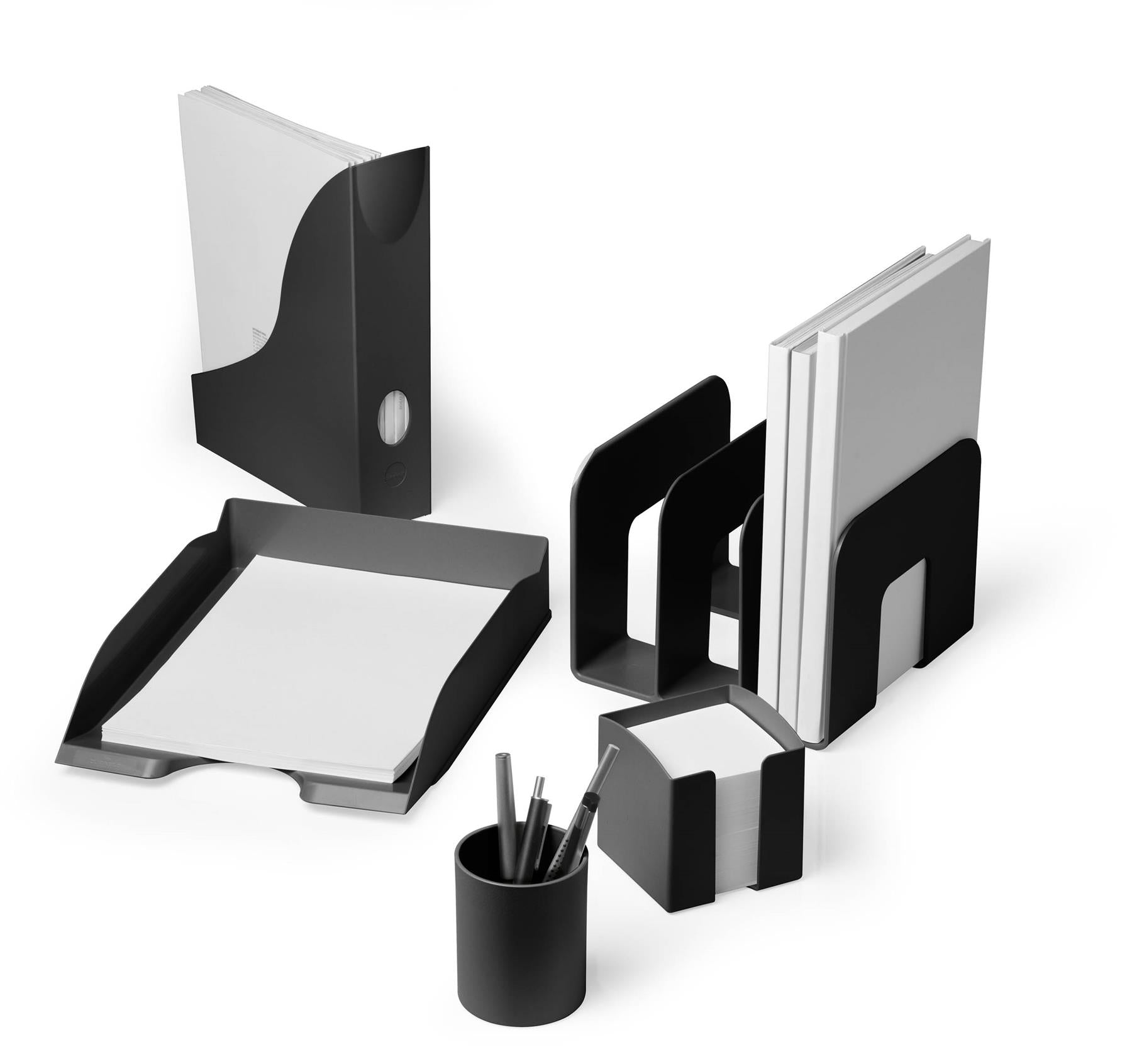 Durable ECO Recycled Plastic Stackable Letter Tray Document File | A4+ Black