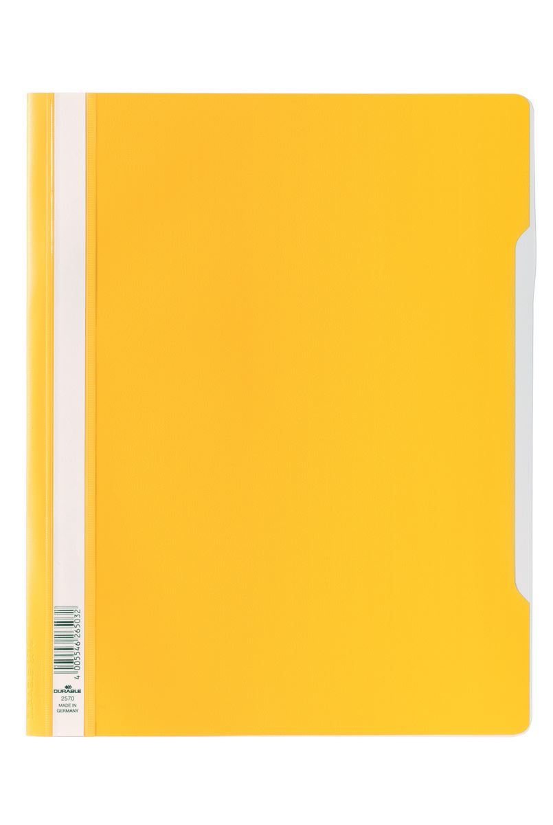Durable Clear View Project Folder Document Report File | 50 Pack | A4+ Yellow