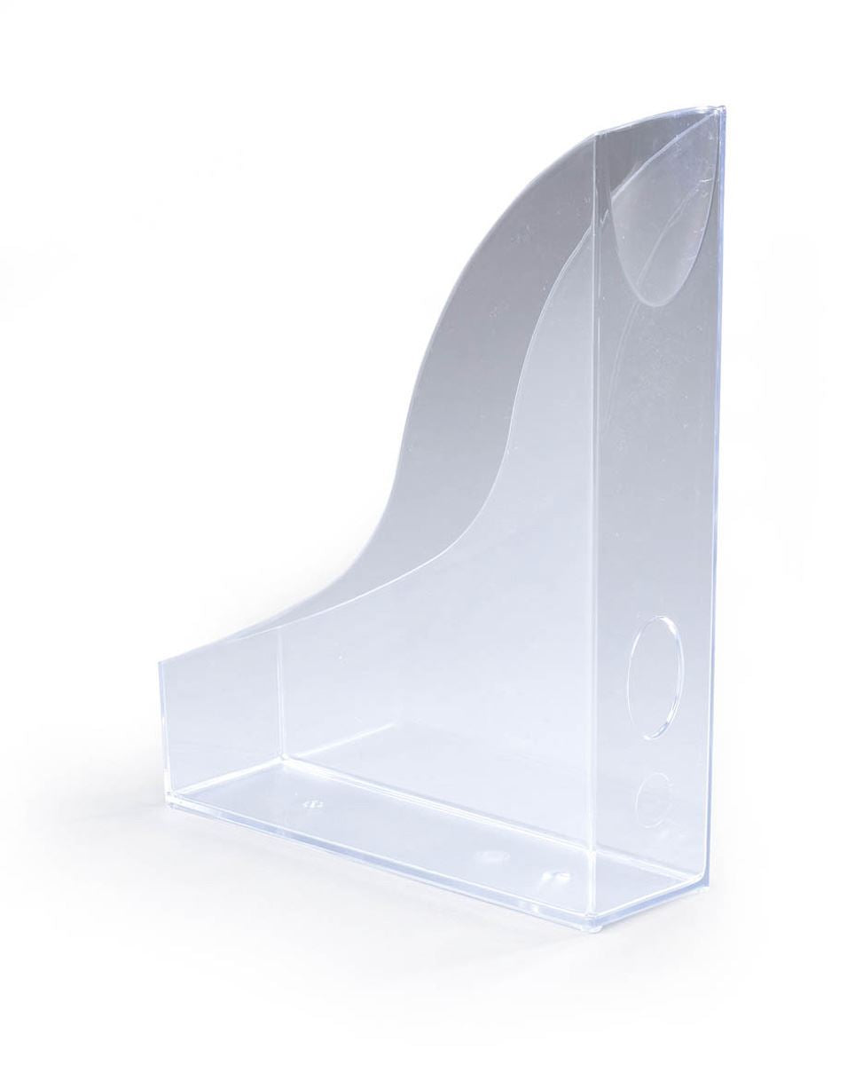 Durable Transparent Magazine Rack Document Desk File Organiser | A4 Clear