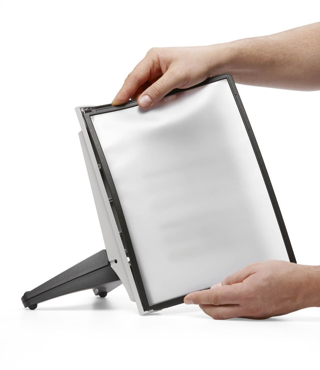 Durable SHERPA SOHO TABLE 5 Desk Display Panel Stand | 5 Panels | A4 Black