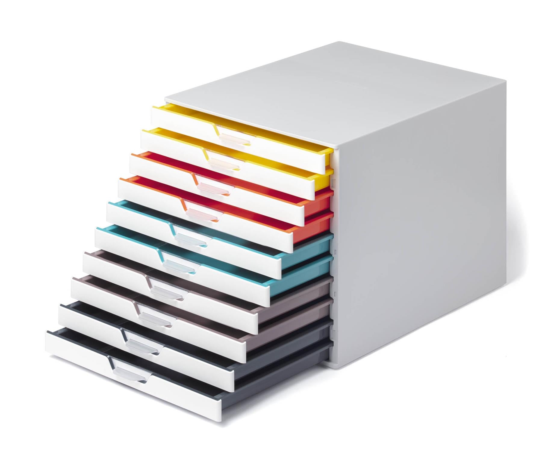 Durable VARICOLOR MIX Desktop Organiser 10 Drawer Colour Coded Storage | A4+