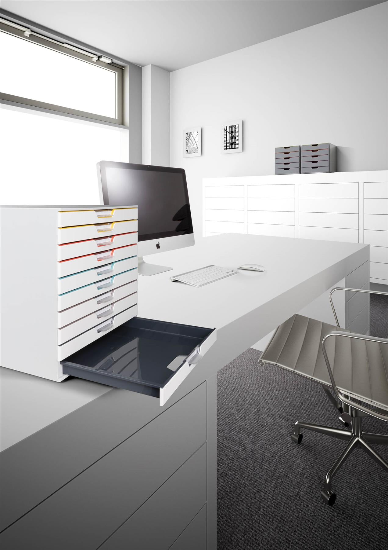 Durable VARICOLOR MIX Desktop Organiser 10 Drawer Colour Coded Storage | A4+