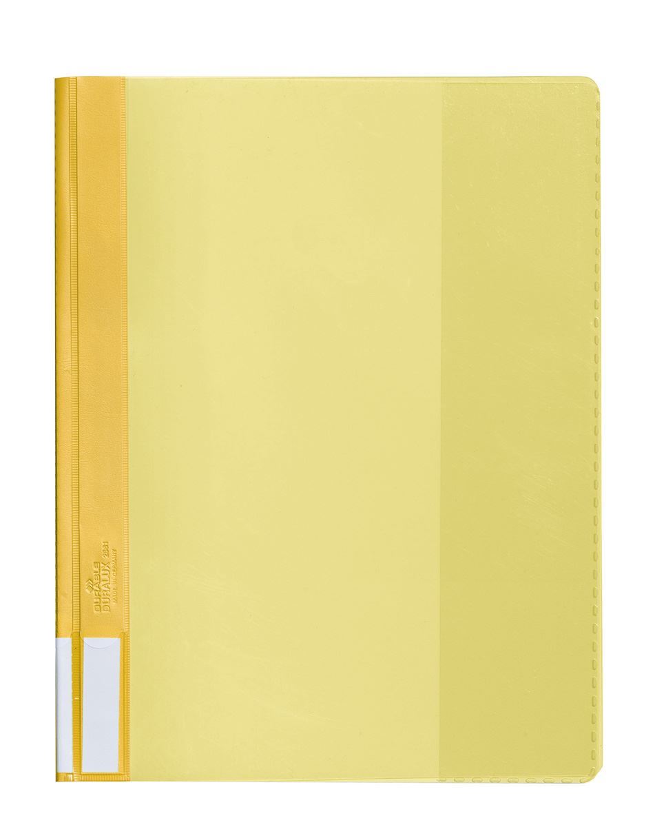 Durable DURALUX Clear View Project Folder Report File | 25 Pack | A4+ Yellow