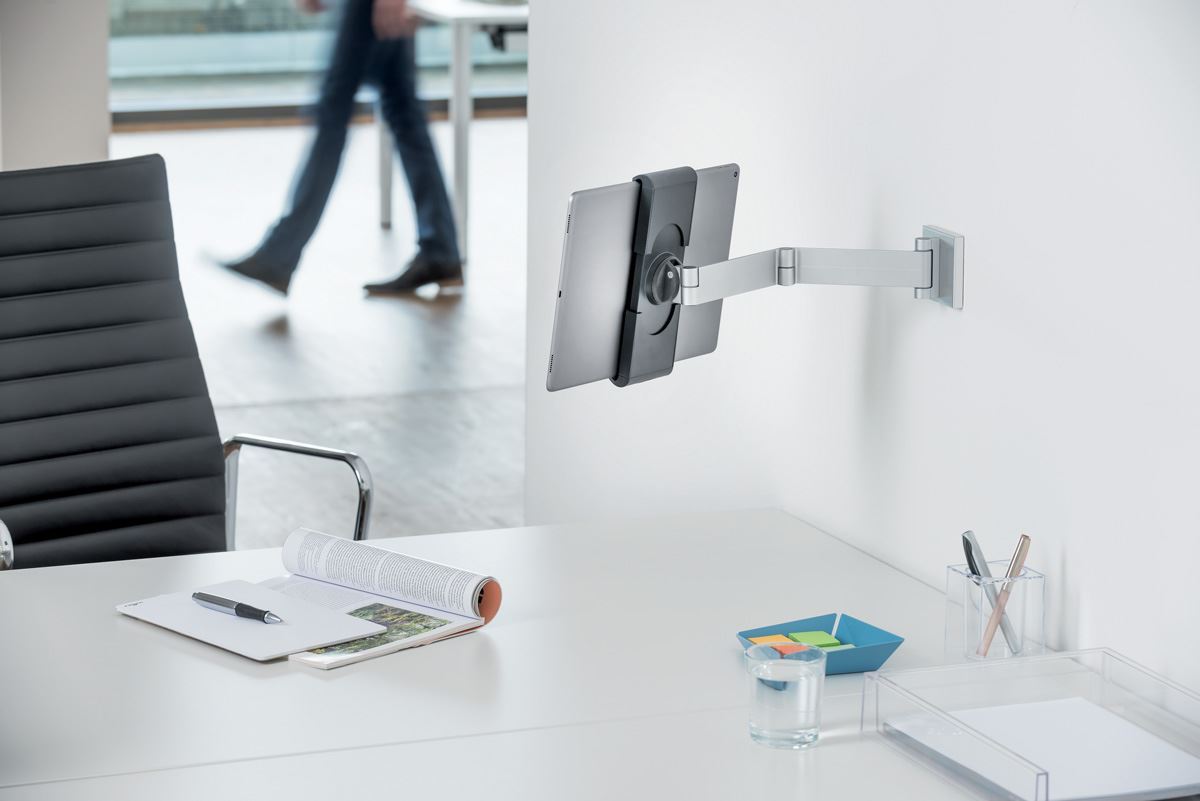 Durable Aluminium Tablet Holder iPad Wall Arm Mount | Lockable & Rotatable