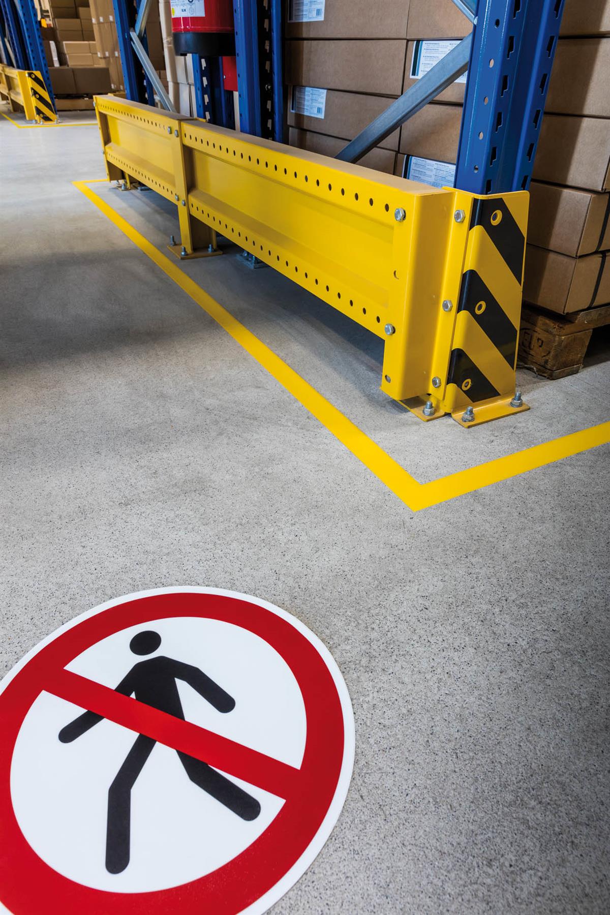 Durable Adhesive ISO "Pedestrians Prohibited" Sign Safety Floor Sticker | 43cm